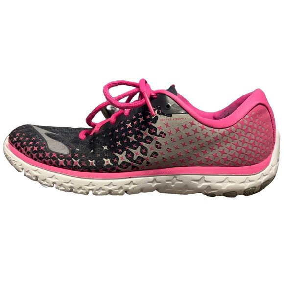 Brooks PureFlow 5 Pink/Black/Gray Running Sneaker Shoes Womens Size 8 Casual - Picture 4 of 16